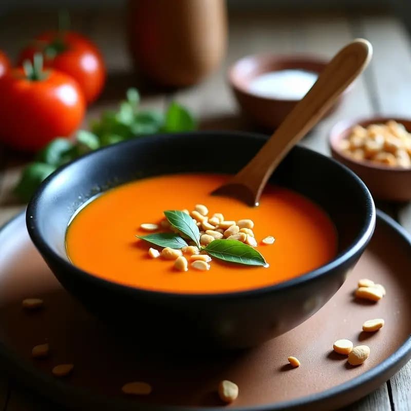 Sopa de Cacahuate y Jitomate: Receta Mexicana Vegana y Crema en Thermomix