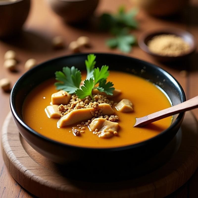 Sopa de Cacahuete Africana con Pollo: Receta en Olla Express Rápida y Reconfortante