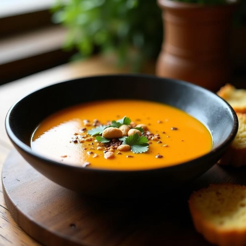 Sopa de Cacahuete y Calabaza Butternut: Receta Africana reconfortante y Sin Lácteos