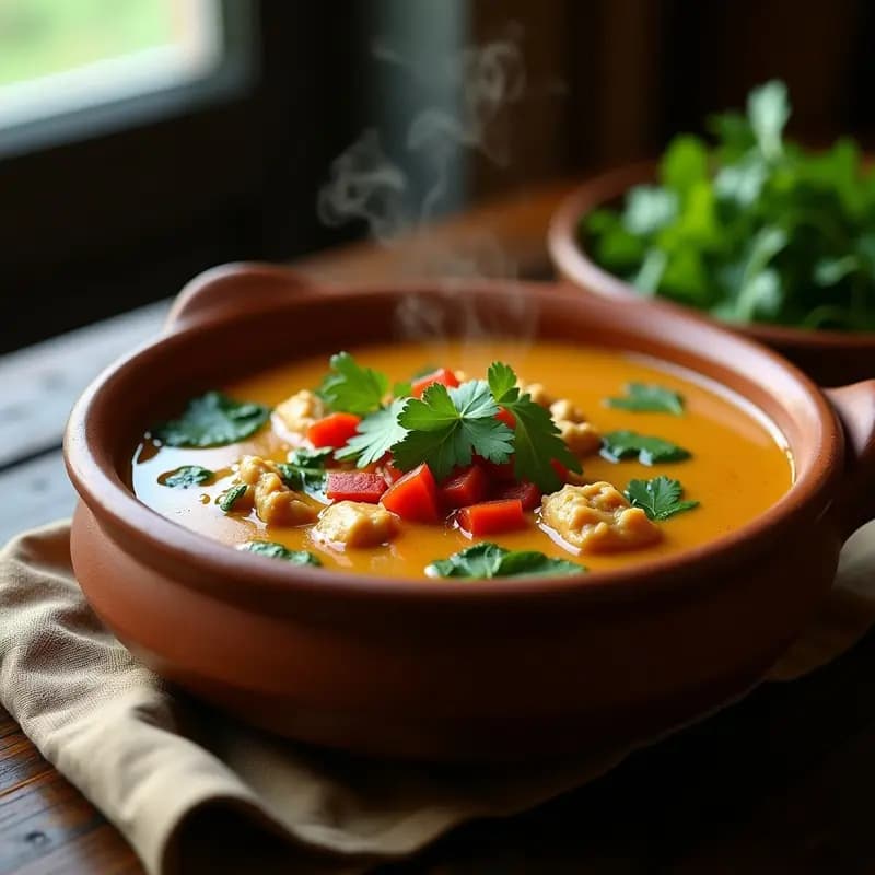 Sopa de Cacahuete y Pollo: Receta Africana con Maní y Especias en Olla Exprés