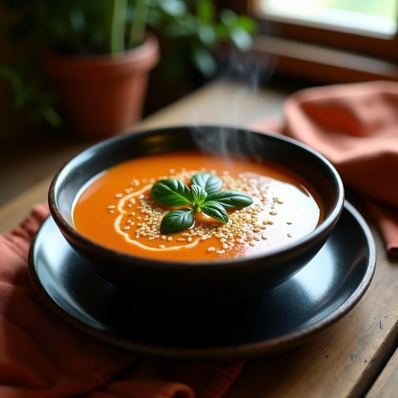 Sopa de Cacahuete y Tomate con Espinacas: Receta Africana en Thermomix Alta en Proteína
