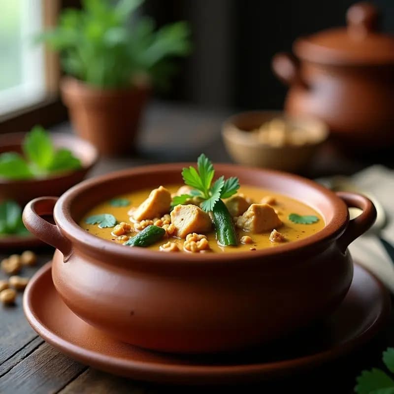 Sopa de Cacahuetes Africanos con Pollo y Okra: Receta de Ghana Keto en Olla Exprés