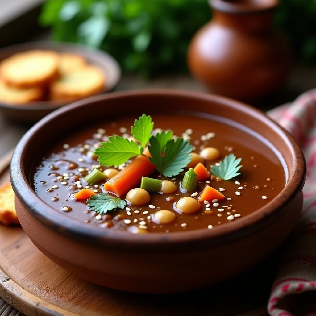 Sopa de Cacao y Garbanzos con Jengibre: Receta Peruana en Olla Lenta Alta en Hierro