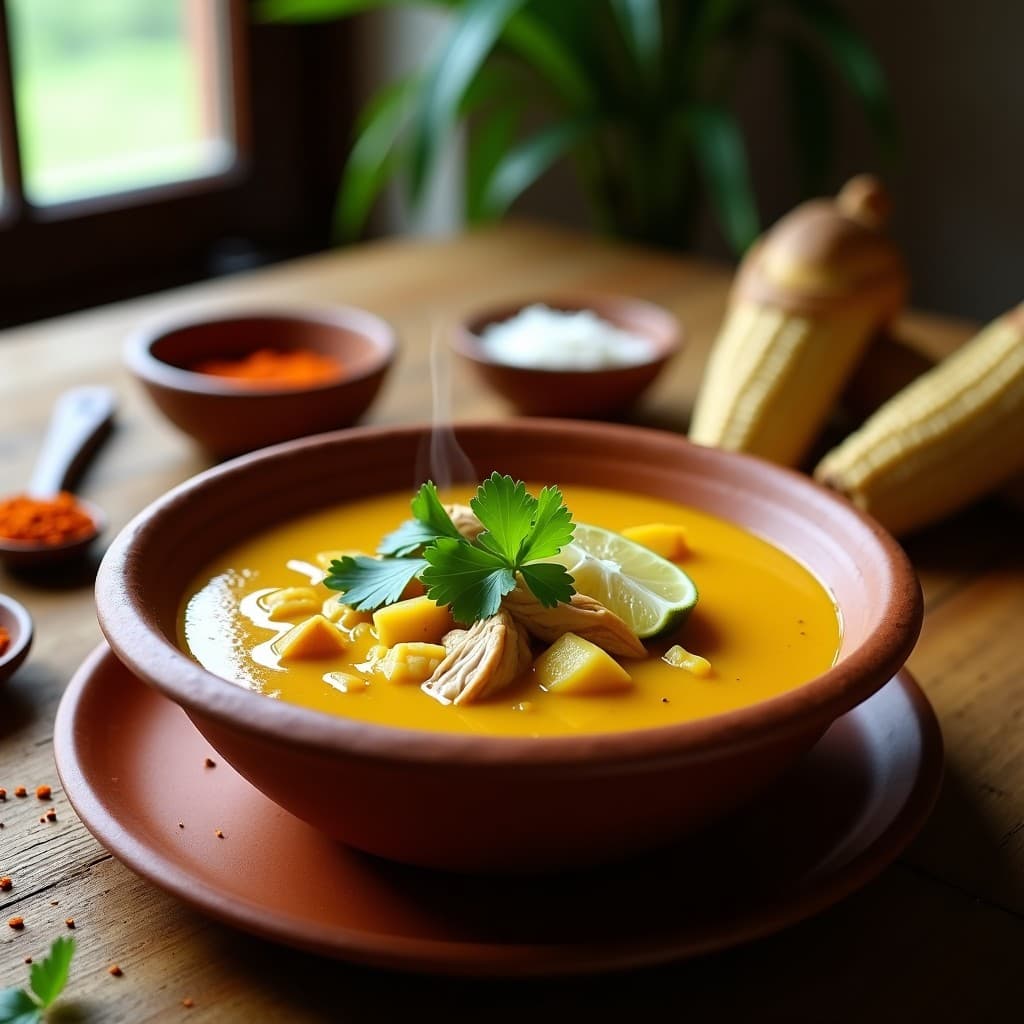 Sopa de Caco de Yuca y Pollo con Especias Andinas: Receta Colombiana en Olla Express