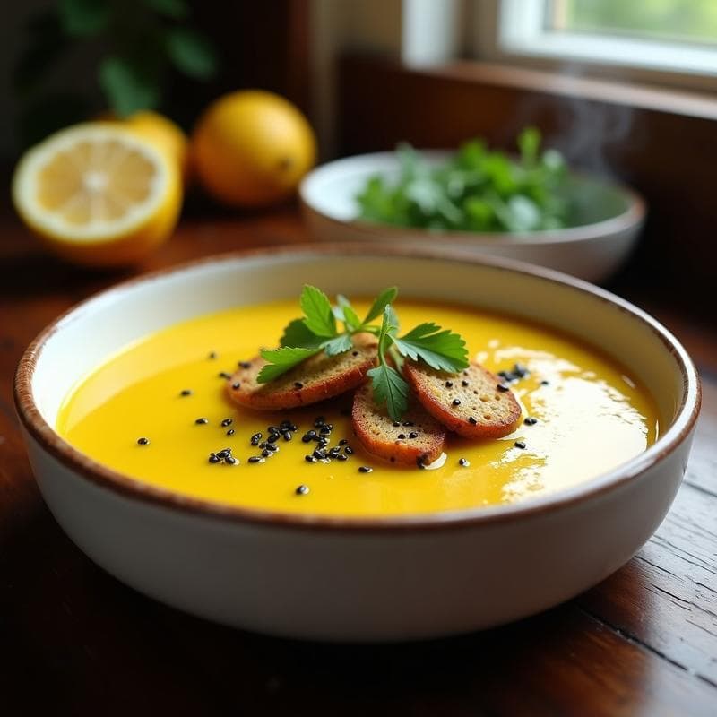 Sopa de Calabacín y Cúrcuma con Crutones de Pan de Centeno: Receta en Thermomix y Detox