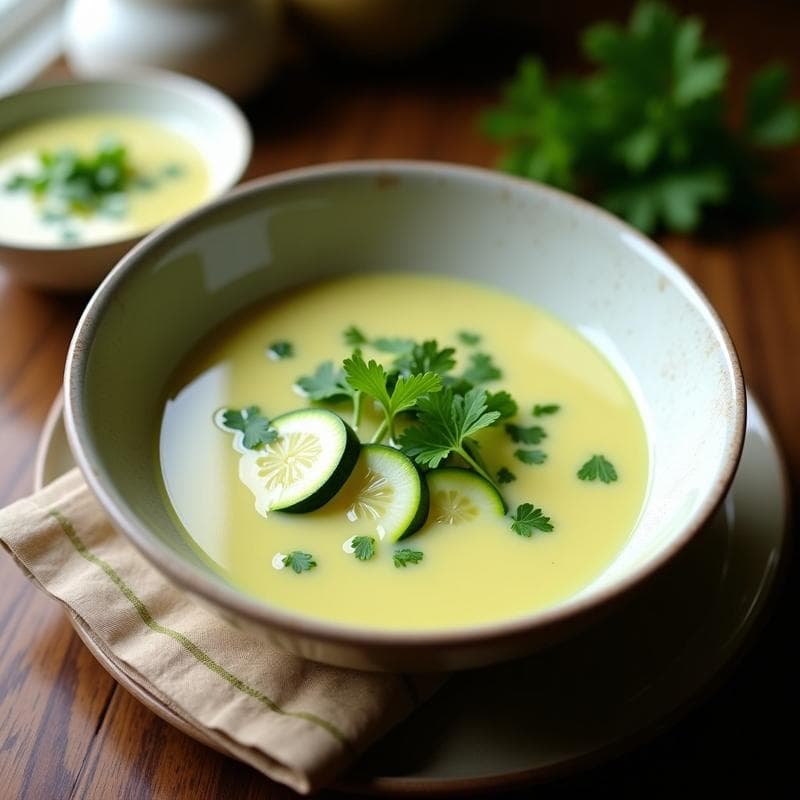 Sopa de Calabacín y Jengibre con Leche de Coco y cilantro: Receta Tailandesa Detox