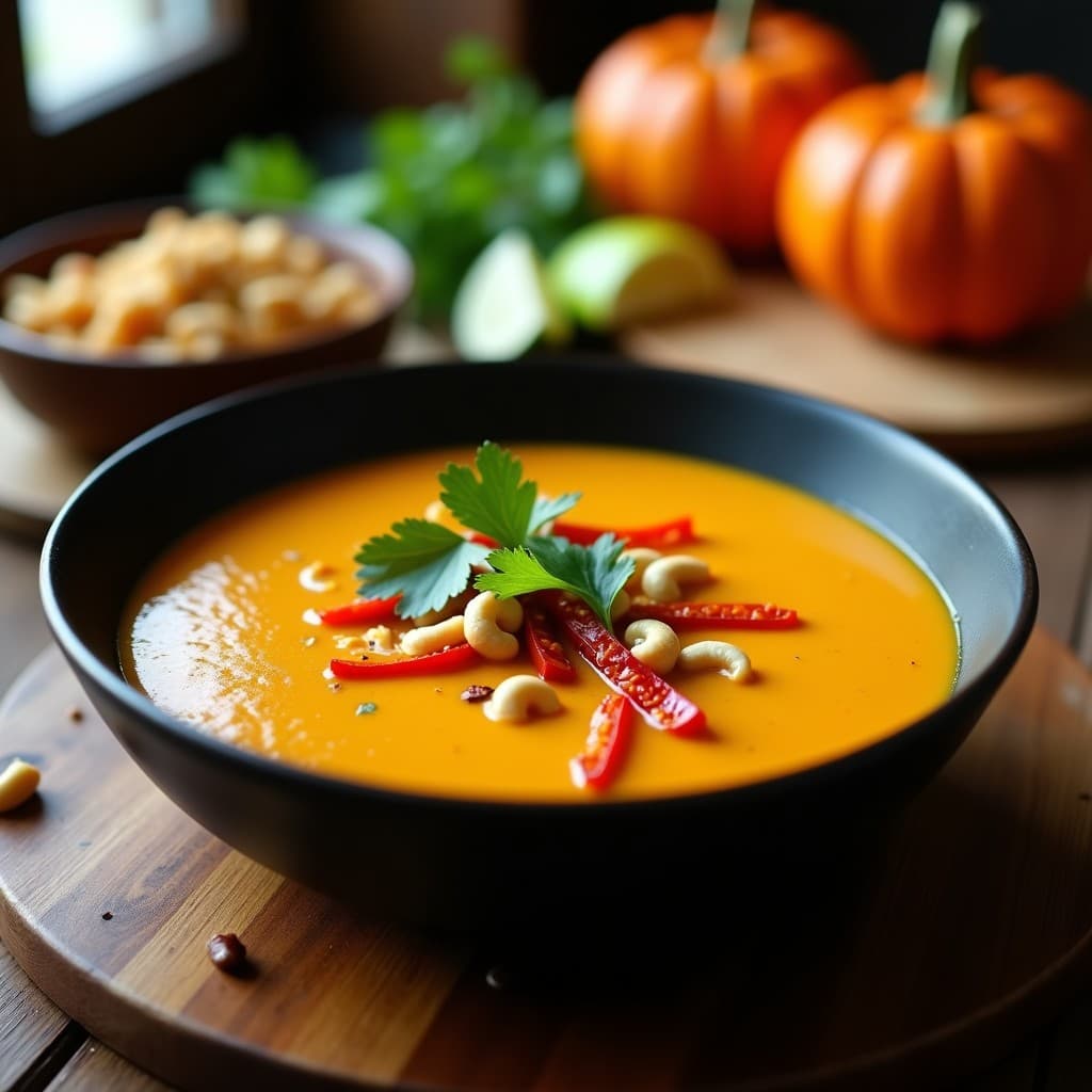 Sopa de Calabaza y Anacardos: Receta Tailandesa Cremosa en Olla Express