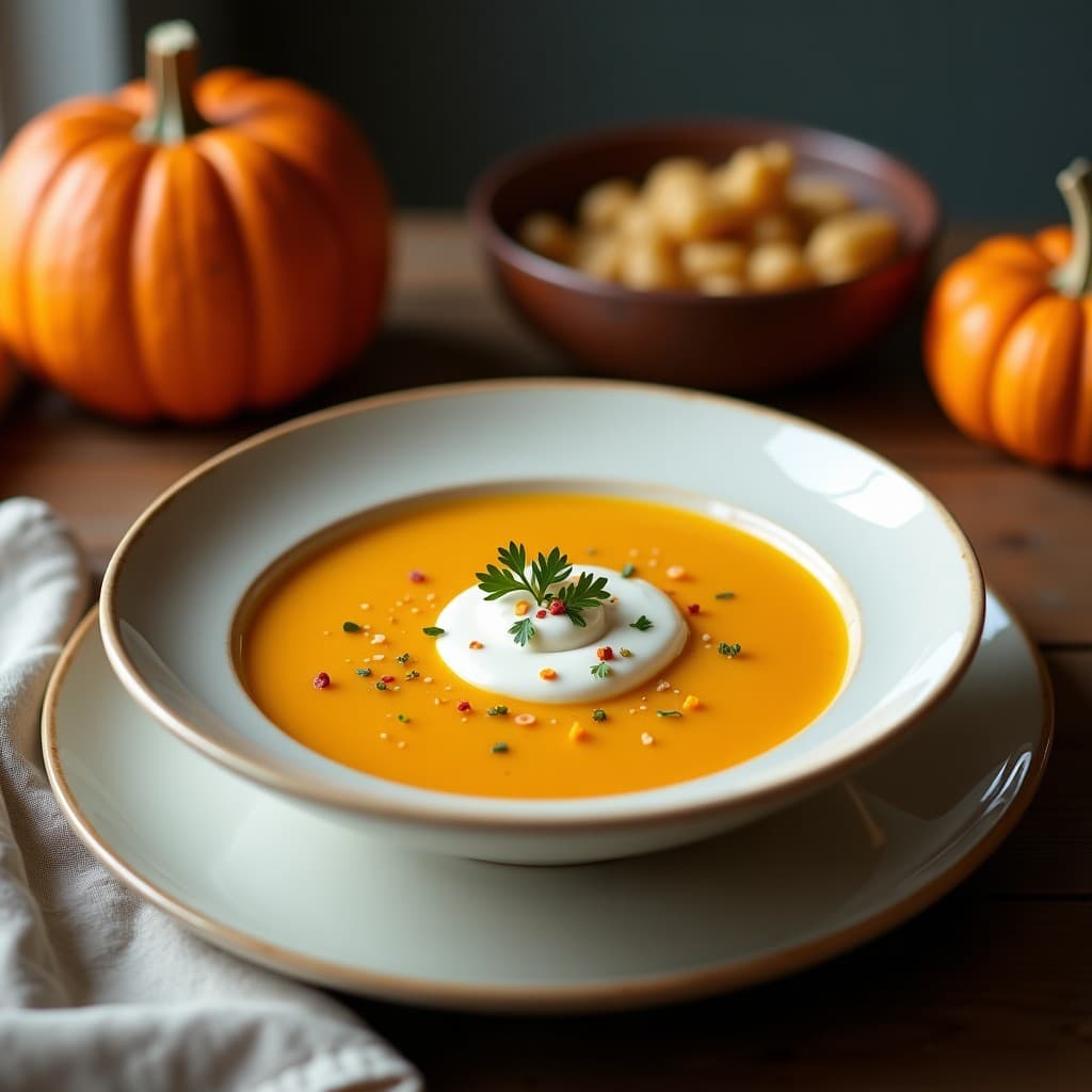 Sopa de Calabaza Butternut y Jengibre con Crème Fraîche de Coco: Receta Keto en Thermomix