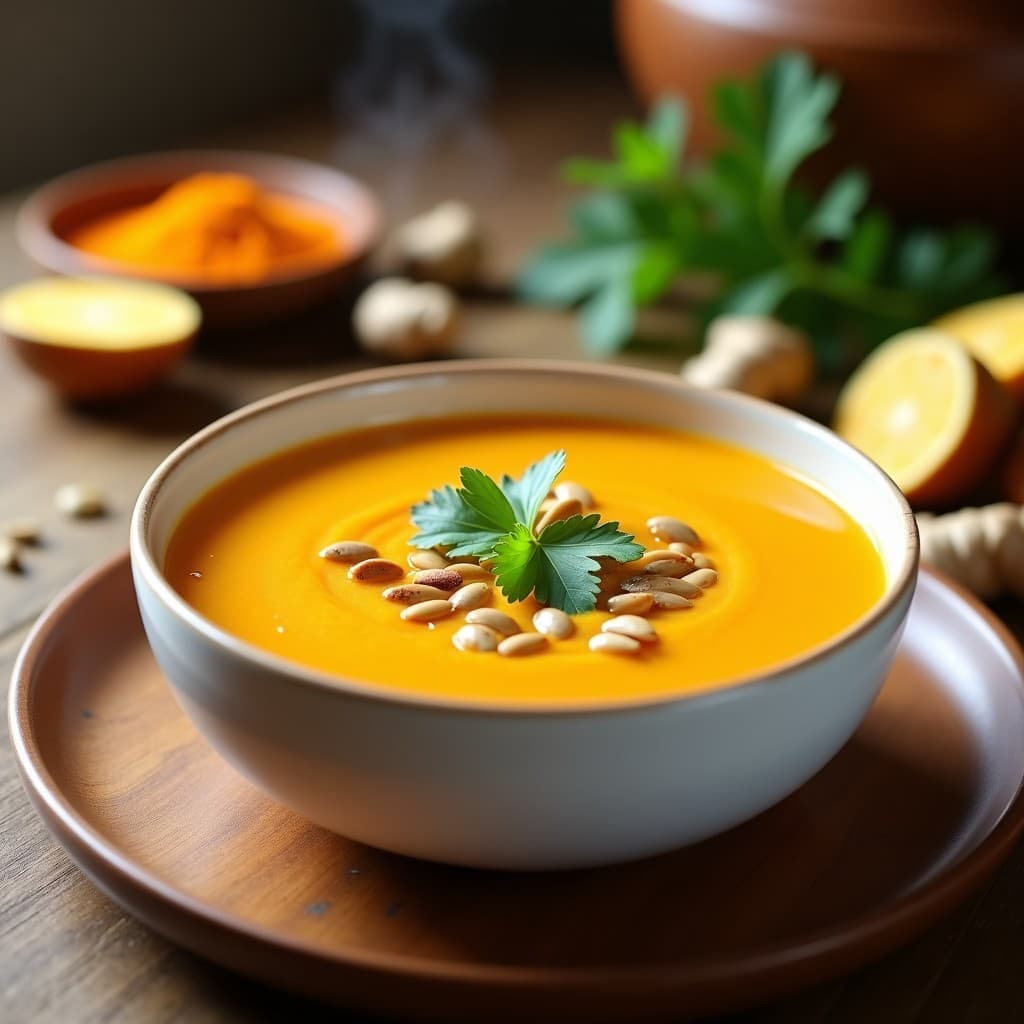 Sopa de Calabaza Butternut y Jengibre con Toque de Cúrcuma: Receta Ayurvédica en Thermomix