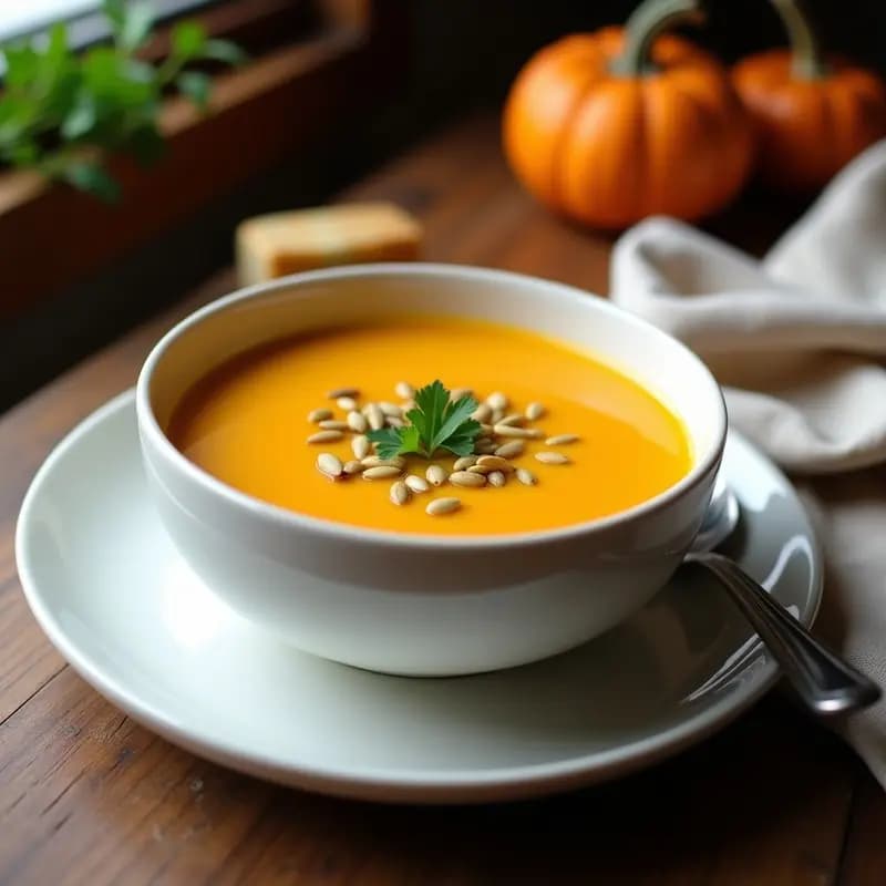 Sopa de Calabaza Butternut y Jengibre con Toque de Nuez Moscada: Receta Sudafricana Vegana
