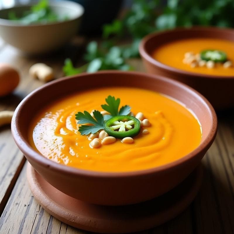 Sopa de Calabaza y Cacahuates: Receta Vegana Mexicana con Toque Picante
