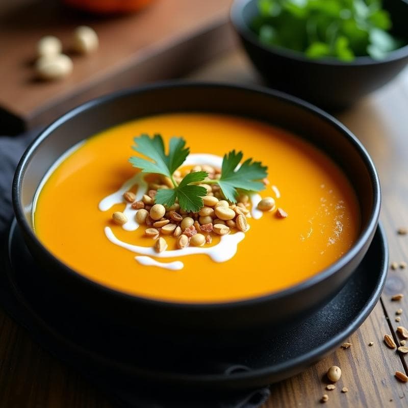 Sopa de Calabaza y Cacahuete: Receta en Thermomix Vegana y Cremosa con Toque Africano en 25 Minutos