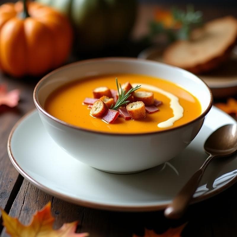 Sopa de Calabaza y Castañas con Crujiente de Jamón Serrano: Receta de Otoño en Thermomix