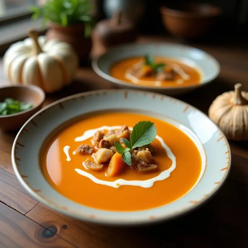 Sopa de Calabaza y Coco al Estilo Thai: Receta Rápida y Exótica en 20 Minutos