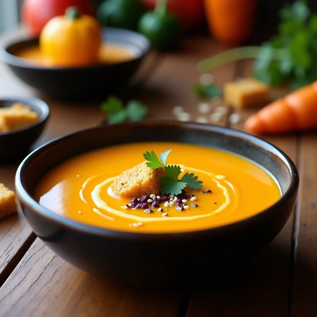 Sopa de Calabaza y Jengibre con Crutones de Quinoa: Receta Peruana Sin Gluten y Reconfortante