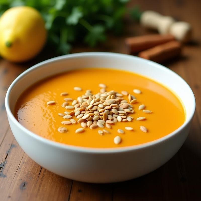 Sopa de Calabaza y Jengibre con Crujiente de Semillas: Receta Detox en Thermomix