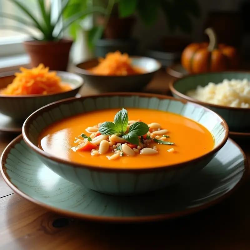 Sopa de Calabaza Negra y Coco: Receta Tailandesa Reconfortante en Olla Exprés