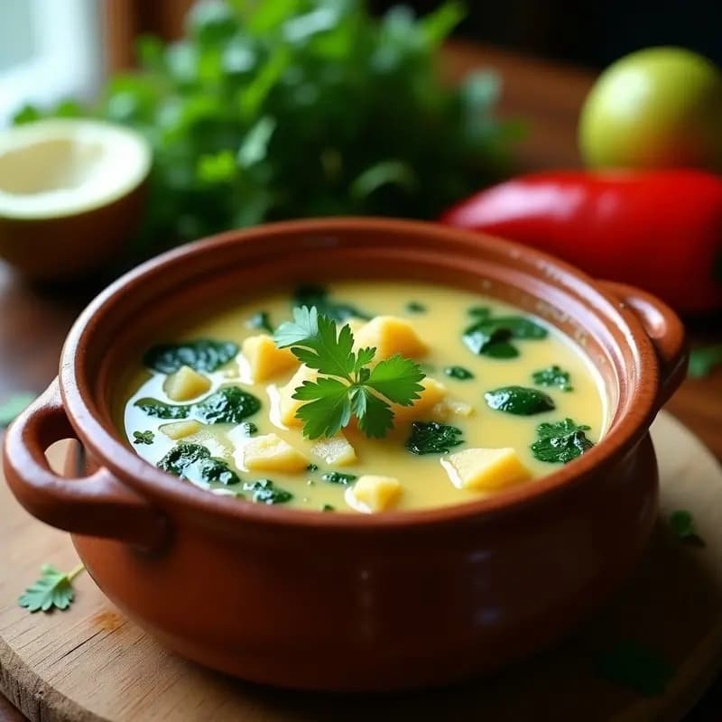 Sopa de Callalu Jamaicana con Espinacas y Yuca: Receta Vegana y Picante