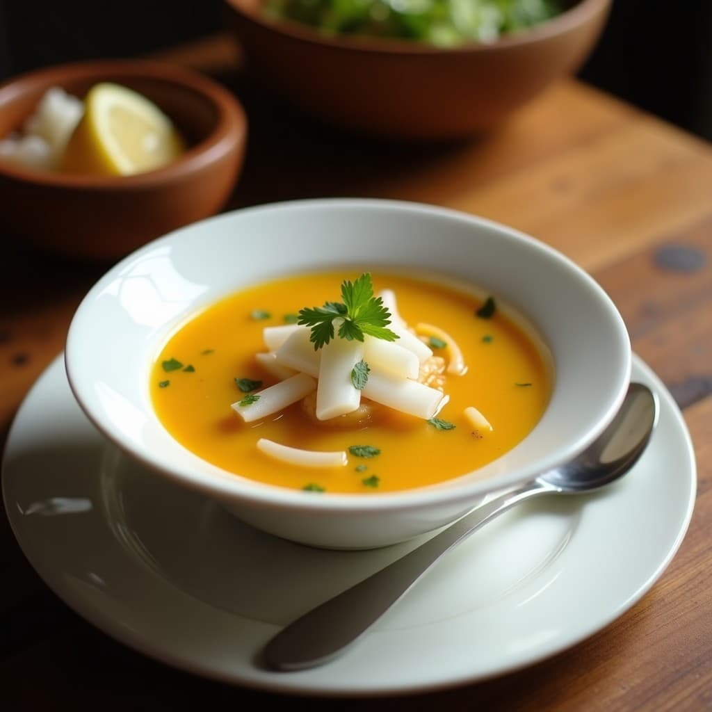 Sopa de Camu Camu y Jengibre con Tiras de Coco: Bebida Amazónica Antioxidante en 10 Minutos