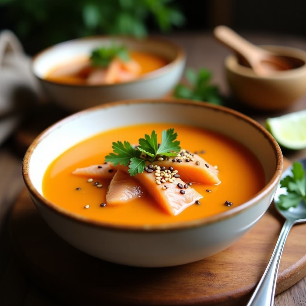 Sopa de Camu Camu y Jengibre con Trozos de Salmón: Receta Peruana Antioxidante en 20 Minutos