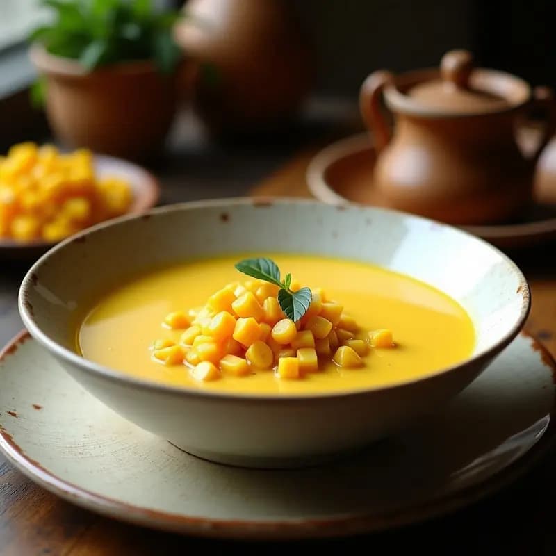 Sopa de Cangrejo y Maíz: Receta Caribeña con Azafrán y Leche de Coco en una Olla