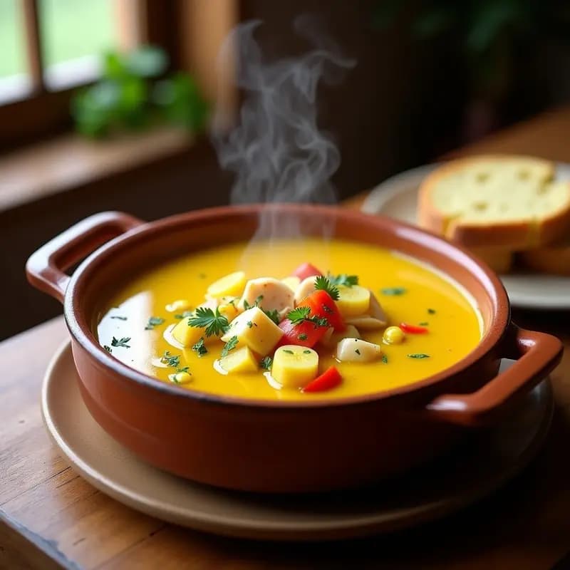 Sopa de Cangrejo y Maíz: Receta Portuguesa Reconfortante con Toque de Azafrán