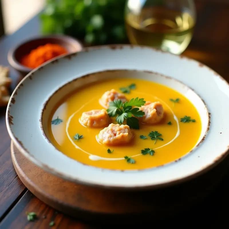 Sopa de Cangrejo con Vino Blanco y Azafrán: Receta Española Gourmet en 25 Minutos