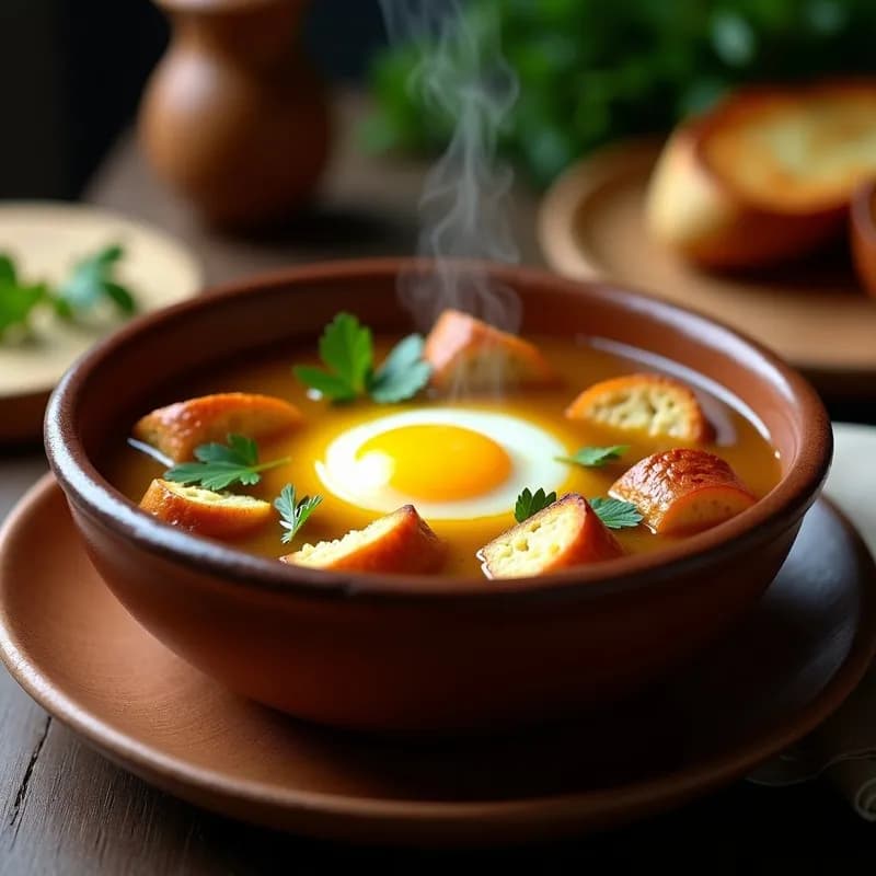 Sopa Castellana con Huevo Poché: Receta Tradicional y Reconfortante en 20 Minutos