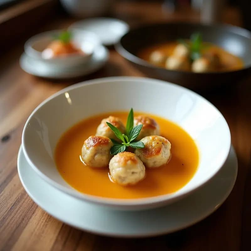 Sopa de Chayote y Jengibre con Albóndigas de Pescado: Receta Tailandesa Ligera en Thermomix
