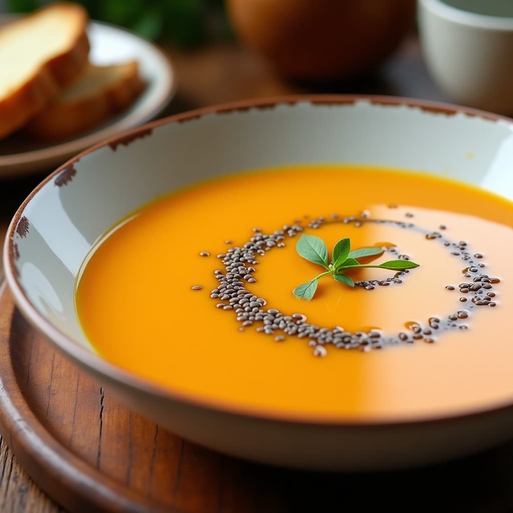 Sopa de Chía y Calabaza Butternut: Receta Vegana en Olla Exprés con Toque Dulce