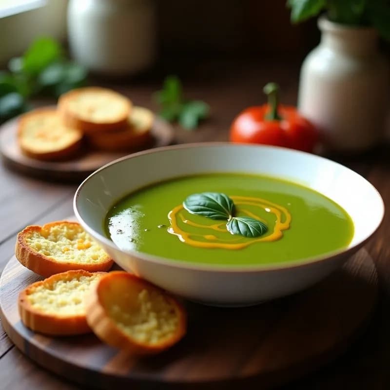 Sopa Crema de Espinacas con Tostadas de Ajo: Receta Rápida y Alta en Hierro