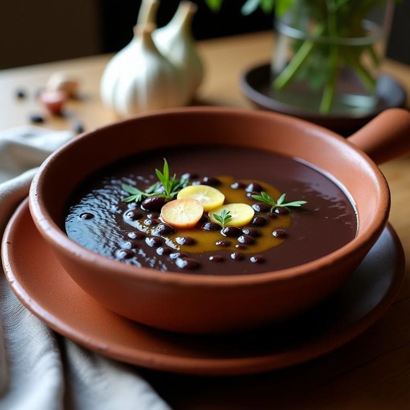 Sopa Crema de Porotos Negros con Ajo Negro: Receta Reconfortante y Alta en Proteína en 30 Minutos
