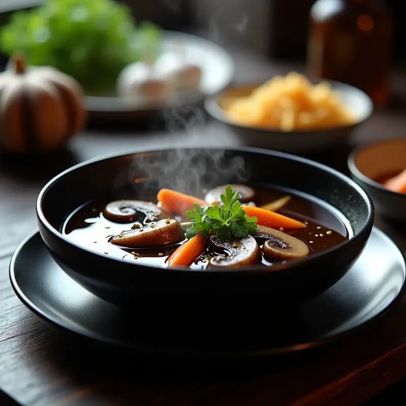 Sopa de Ajos Negros y Hongos Shitake: Receta Reconfortante y Alta en Umami