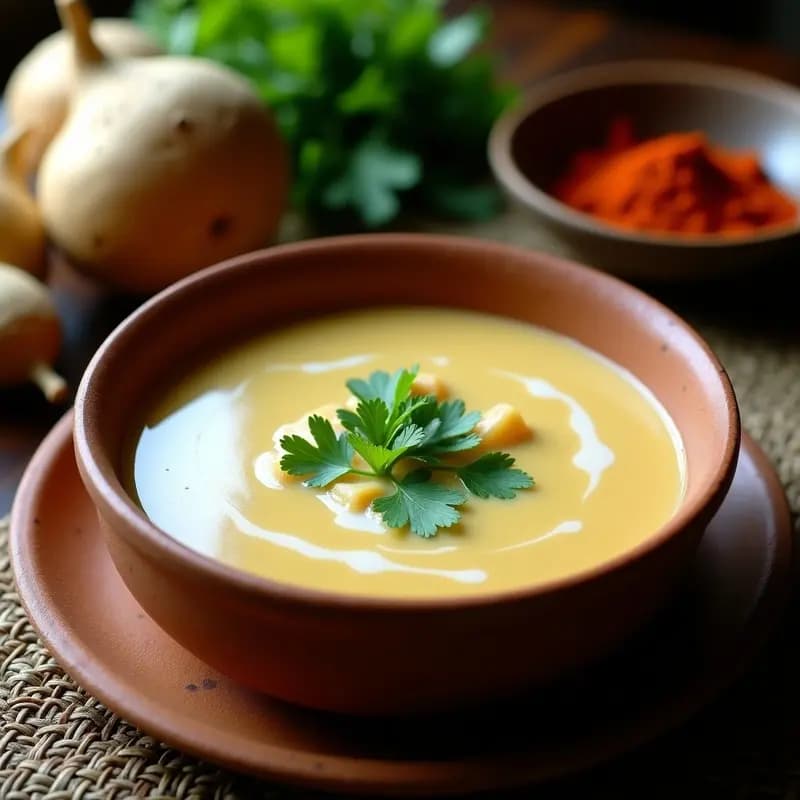 Sopa de Apio Nabo estilo Yanomami: Receta en Olla Exprés en 25 Minutos con Raíces Amazónicas