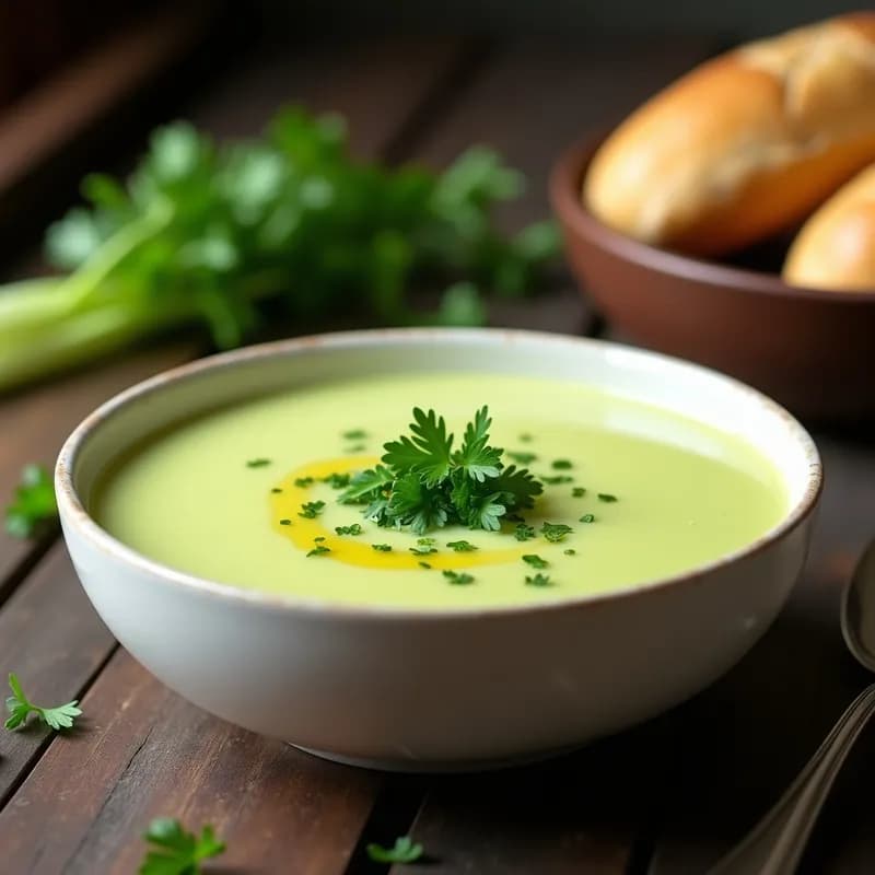 Sopa de Apio y Patata Cremosa: Receta Rápida en 20 Minutos sin Lácteos