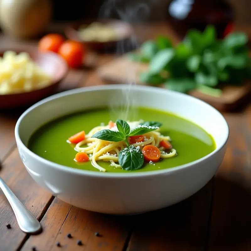 Sopa de Fideos Verdes con Espinacas: Receta Express en 20 Minutos y Alta en Hierro