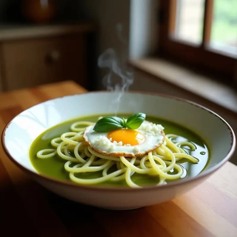 Sopa de Fideos Verdes Peruana: Receta Express en 20 Minutos con Albahaca y Queso Fresco