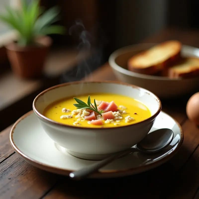 Sopa de Espárragos Blancos y Azafrán: Receta Española Keto en Olla Exprés