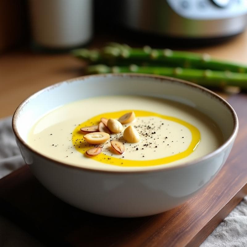 Sopa de Espárragos Blancos y Leche de Anacardos: Receta Keto en Thermomix Crema y Sin Lácteos