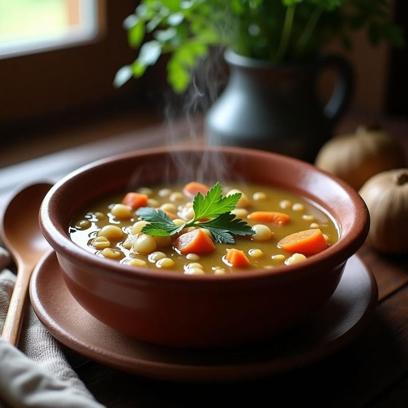 Sopa de Cebada y Champiñones Ahumados: Receta Reconfortante en 30 Minutos con Toque a Humo