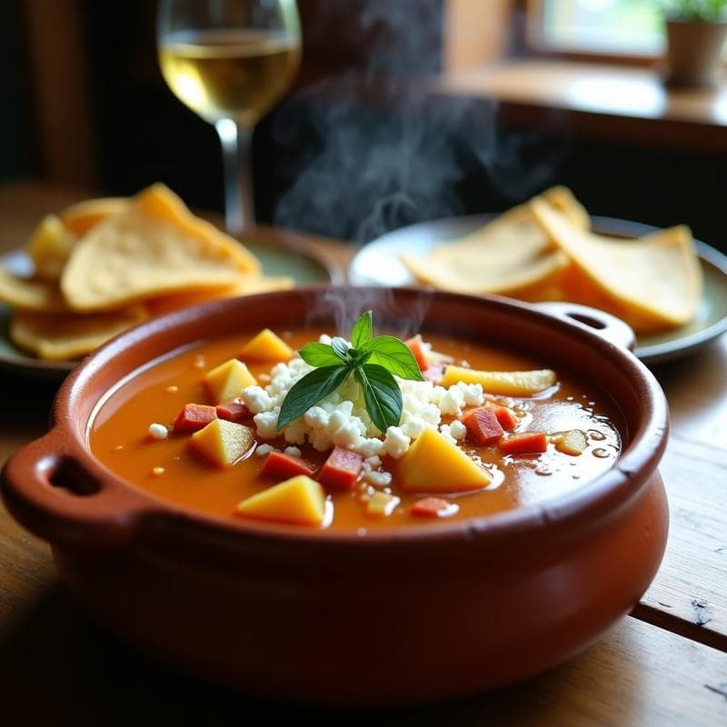 Sopa Espesa de Papa con Chorizo Pastor: Receta Mexicana con Epazote en 30 Minutos