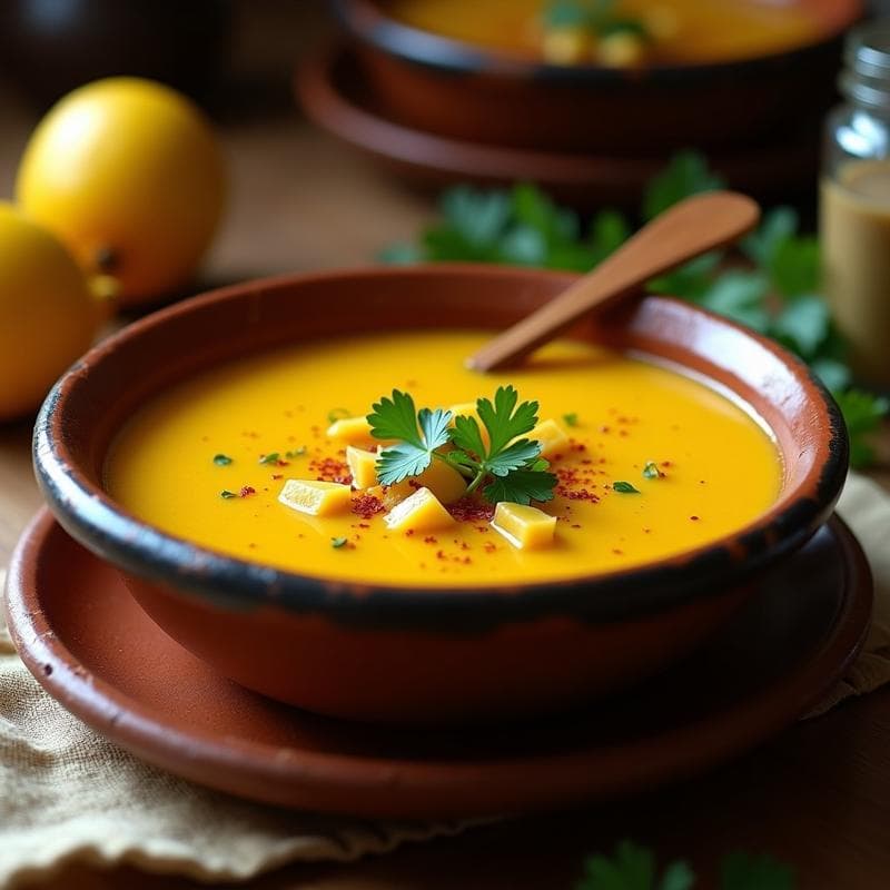 Sopa de Fares con Azafrán y Limón Confitado: Receta Libia Tradicional en Olla Exprés