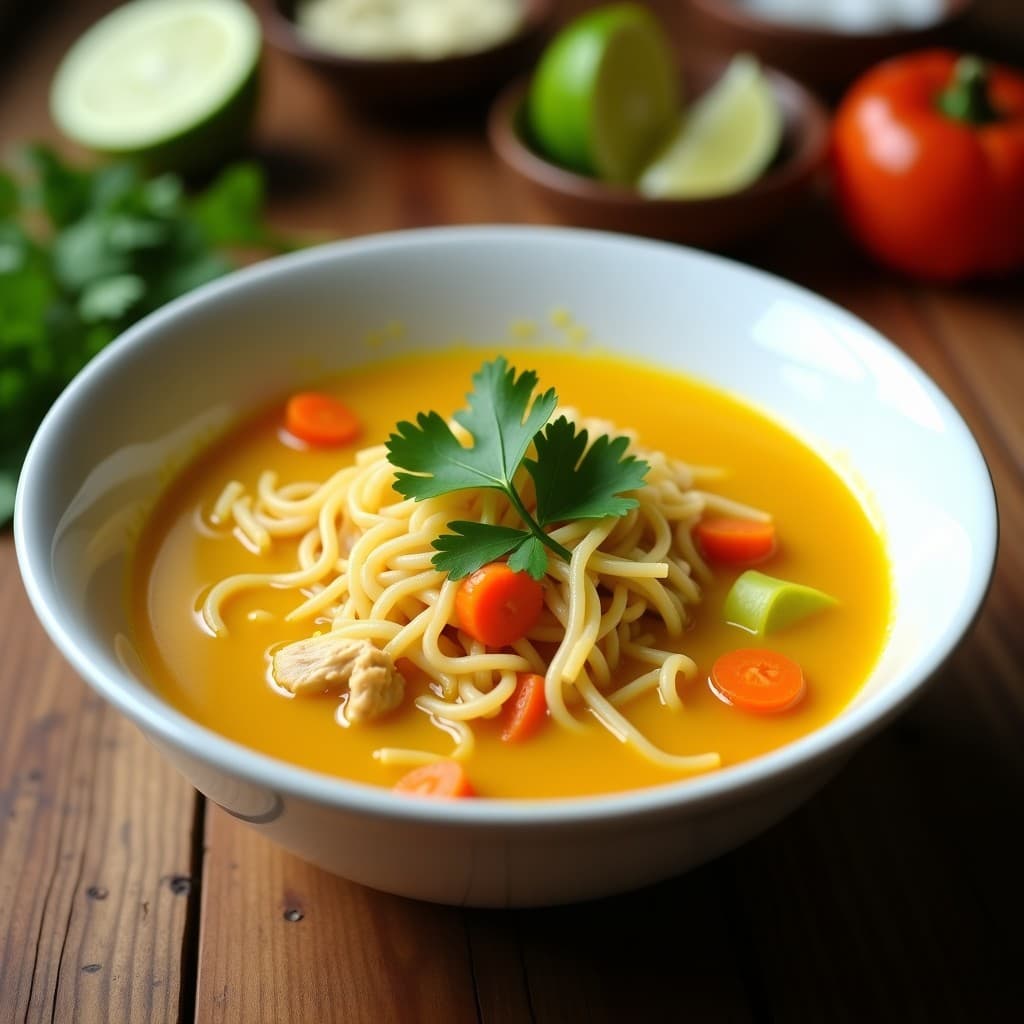 Sopa de Fideo de Arroz con Pollo y Cúrcuma: Receta Colombiana en Olla Exprés Detox