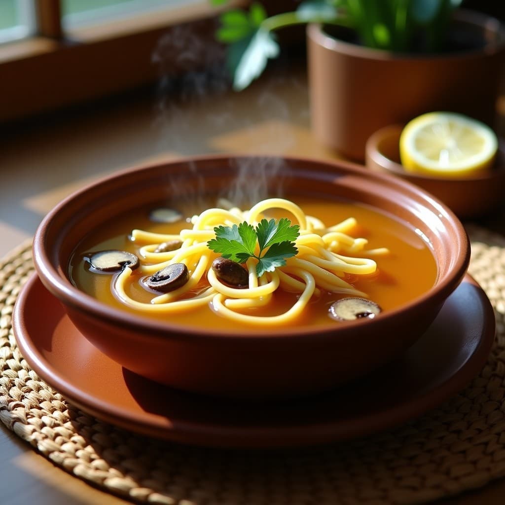 Sopa de Fideo Cabello de Ángel con Caldo de Hongos: Receta Mexicana Vegana en Olla Exprés
