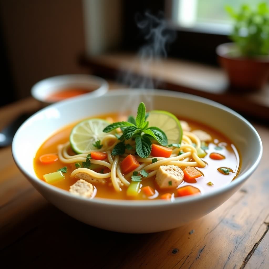 Sopa de Fideo Cabello de Ángel con Caldo de Pollo y Jengibre: Receta Peruana Ligera y Reconfortante