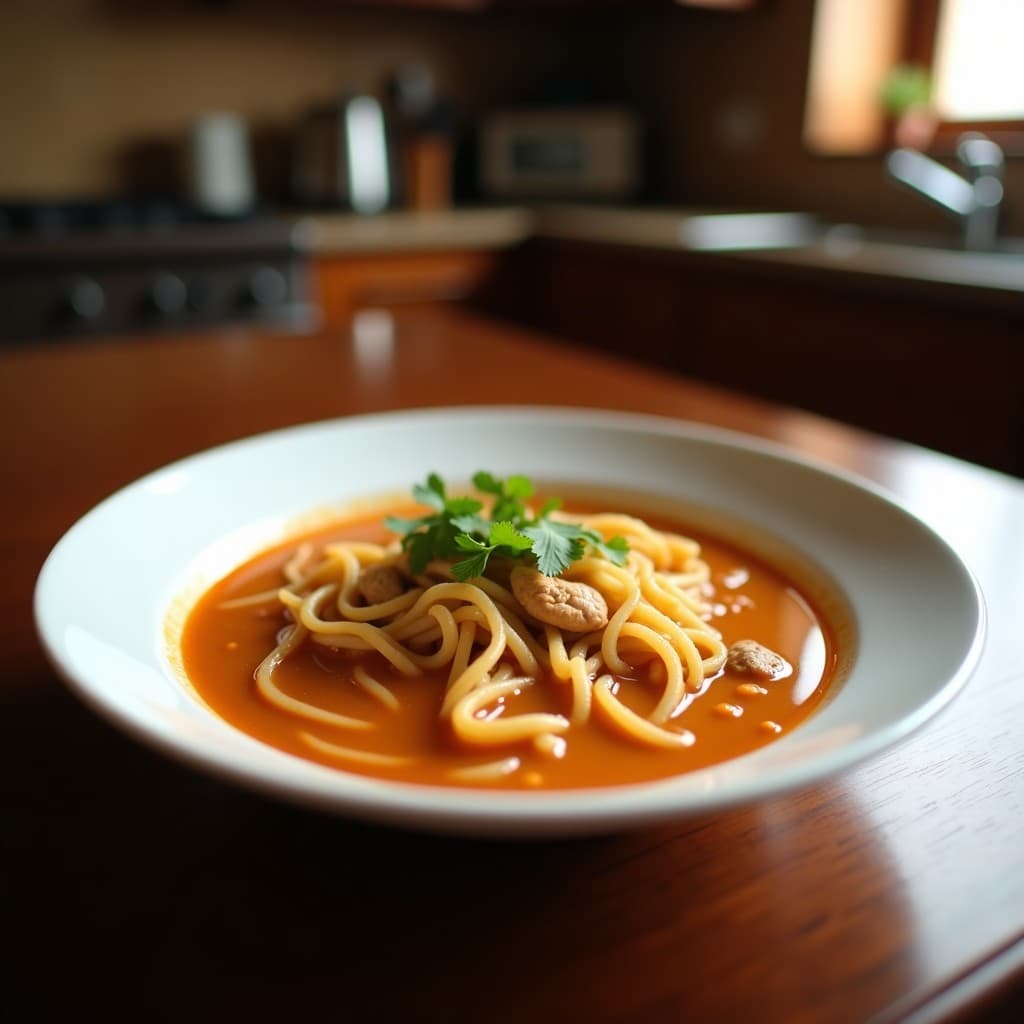 Sopa de Fideo de Calabacín y Caldo de Pollo con Azafrán: Receta Española Keto en 20 Minutos