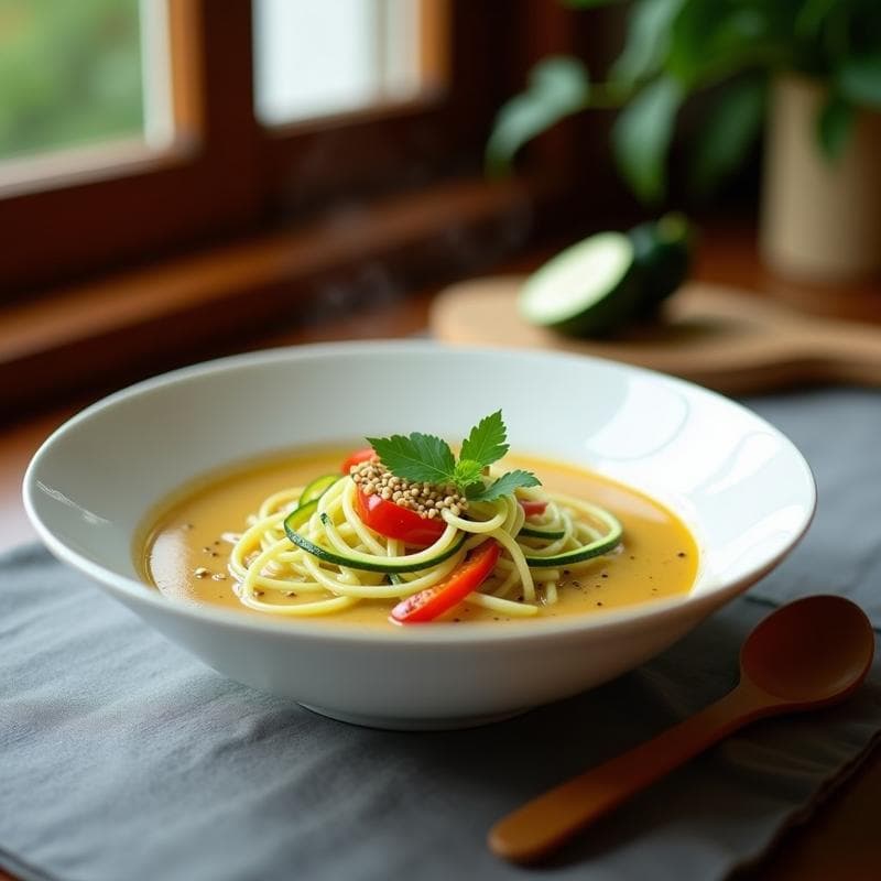 Sopa de Fideo de Calabacín y Jengibre: Receta Sin Gluten y Antiinflamatoria en Thermomix
