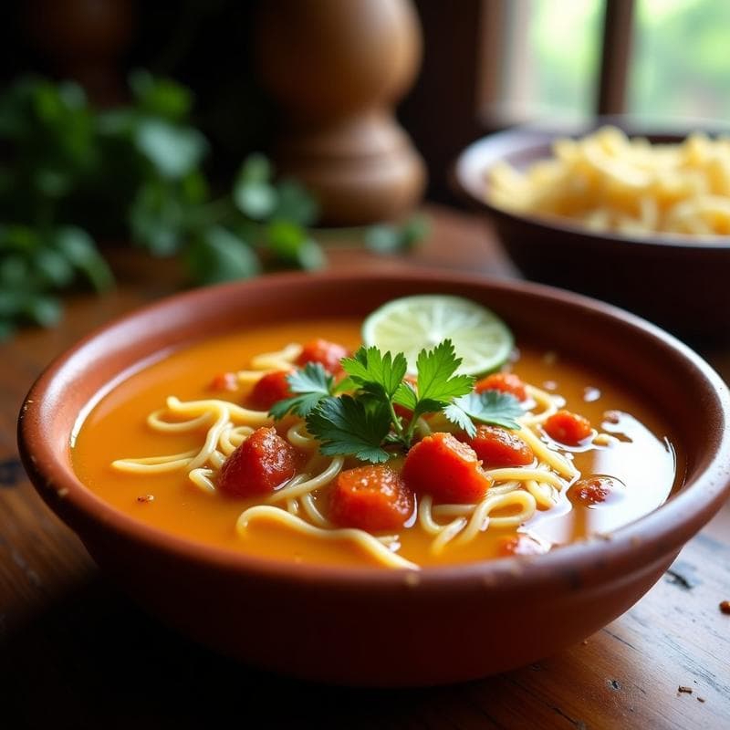 Sopa de Fideo con Caldo de Huesos y Jitomate Asado: Receta Mexicana Keto en Olla Lenta