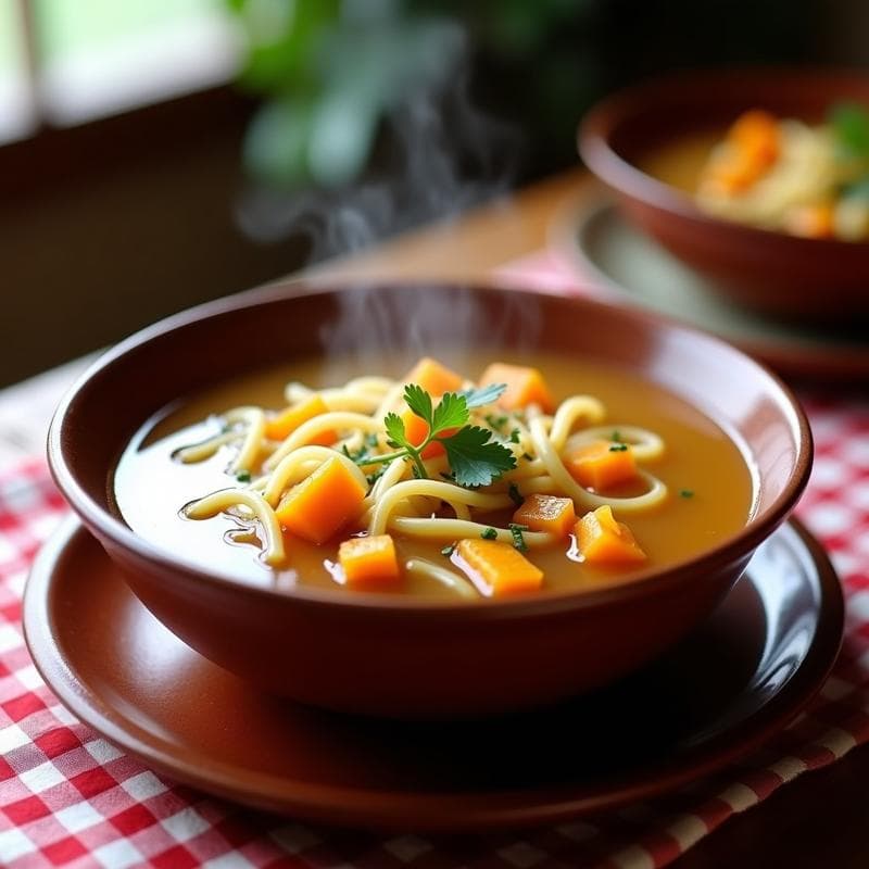 Sopa de Fideo con Caldo de Huesos de Res: Receta Tradicional Argentina Reconfortante en Olla Lenta