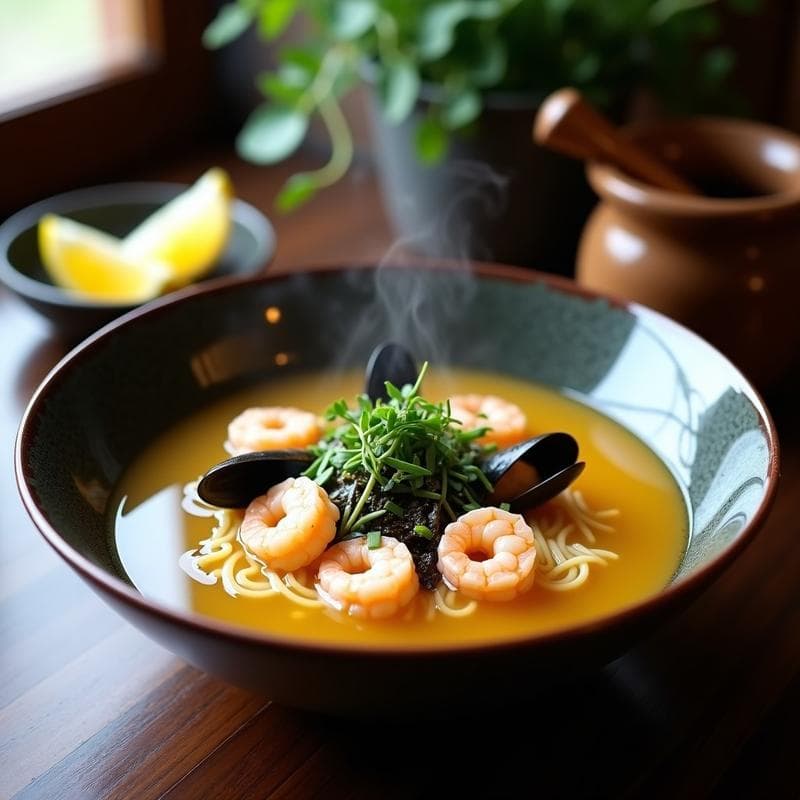 Sopa de Fideo Shirataki y Mariscos: Receta Japonesa Baja en Carbohidratos en Thermomix